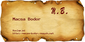 Macsa Bodor névjegykártya